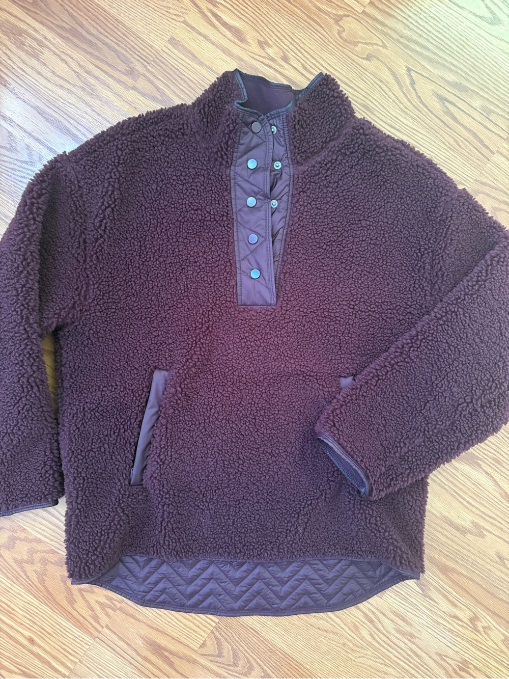 Athleta Burgundy Sherpa Pullover